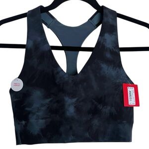 NWT Spanx Printed Longline Sports Bra in Storm Tie Dye XS